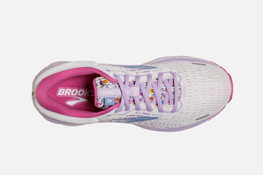 Brooks Ghost 13 Road Running Shoes Womens White/Pink/Blue 035617-ASZ